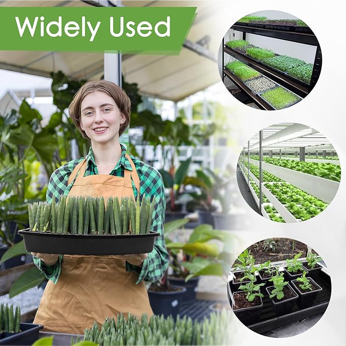 6Pack Microgreens Growing Trays with 12Pcs Plant Hemp Fiber Grow Mat, 15 x 11 x 2.5 Inch Garden Seed Starter Trays Kit, Microgreens Growing Kit for Seedlings, Growing Microgreens, Indoor Gardening