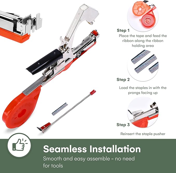 2WAYZ Plant Tying Machine - Secure Plants to Support Stakes with Ease with Plant Tying Tie Up Tool for Gardening & Vines - Lightweight Tape Tool - Plant Upright Tying Tapetool