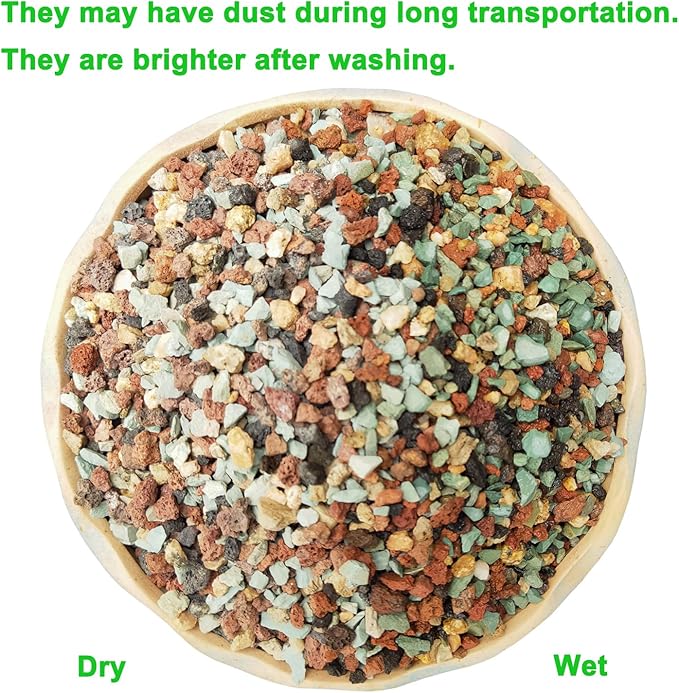 5lb Bonsai Succulent and Cactus Soil Gritty Mix Rocks Gravel for Terrarium Top Dressing Decorative Pebbles Potting Soil Amendment for Pots Indoor Plants, Fast Drainage, Neutralize Soil PH