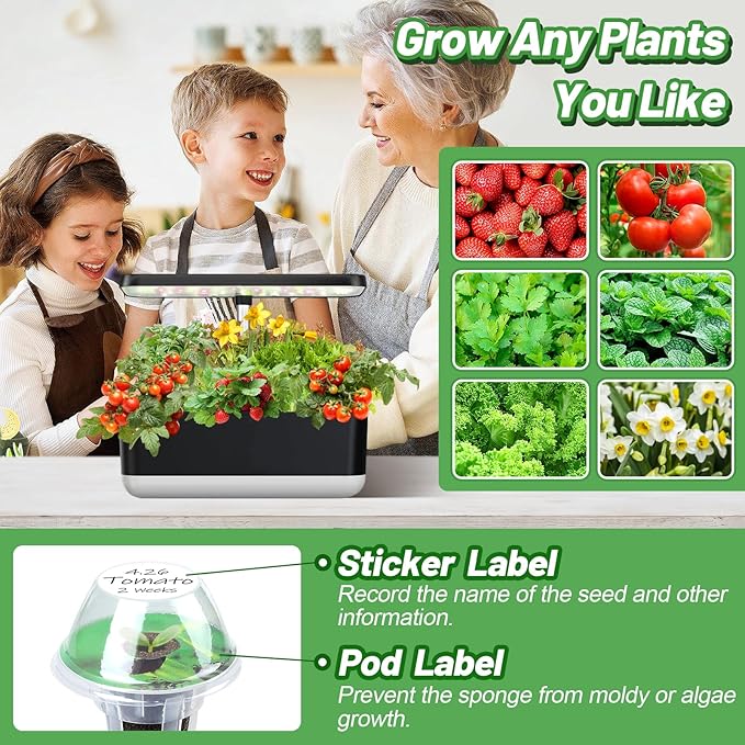 212pcs Hydroponic Pods for Aerogarden - Seed Starter Grow Sponges Sprout kit for Grow Anything with Plant Food, Growing Sponge, Plant Basket, Compatible with Most Indoor System