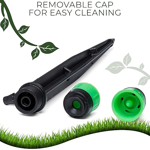 CARPATHEN 100 Drip Irrigation Emitters Vortex - Drip Irrigation Parts for Irrigation Kit - ¼ inch Irrigation Tubing Compatible - 360 deg Adjustable Fan Sprayer for Raised Garden Bed, Potted Plants