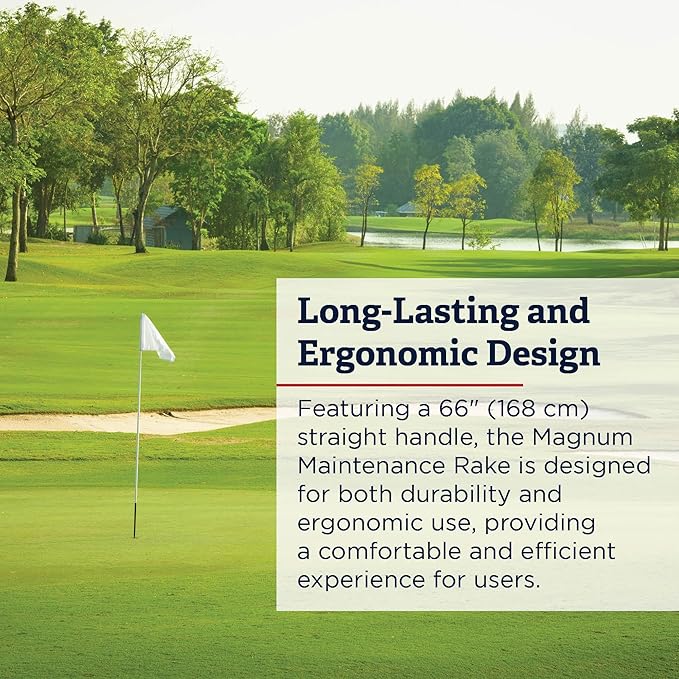 30-Inch Landscape Rake | Straight Tooth Lake Rake for Golf Courses and Pro Clubs, Rock Rake for Maintenance Work and Golf Enthusiasts | Designed for Construction and Repair