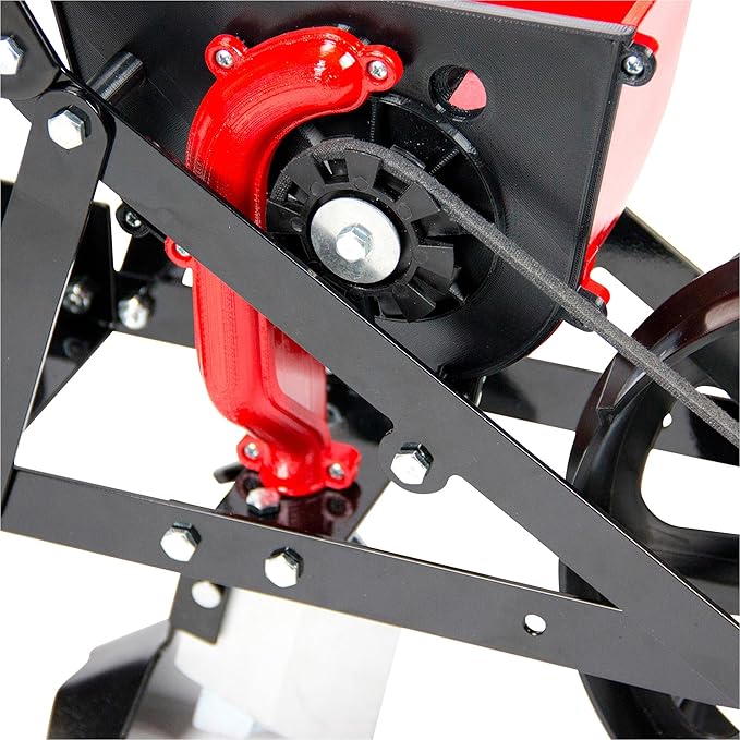 Chapin 8701B Garden Push Seeder Planter With 6 Seed Plates for up to 20 Varieties of Seeds, Zinc Plow Blade, Row Marker, Powder Coated Steel Frame, Red/Black