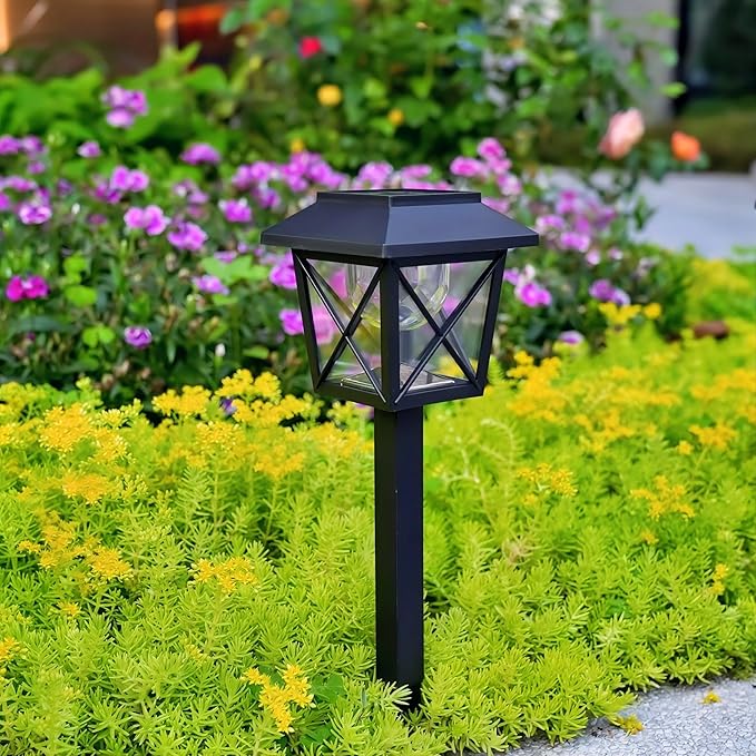 8 Pack Large Rotating Solar Lights Outdoor Waterproof 2 Modes Twinkling Decorative Lights for Garden Yard Pathway Walkway Decorations Landscape Lighting. (8)