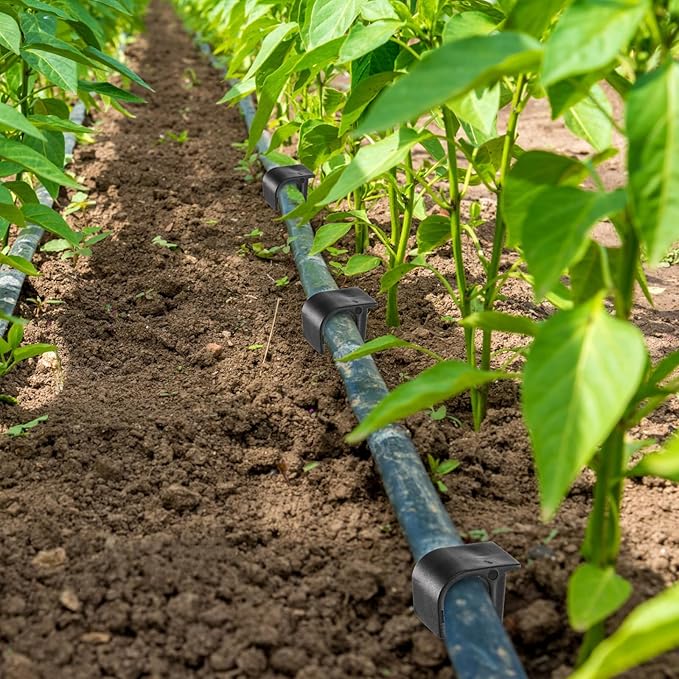 Pangda 100 Pack 1/2 Inch Irrigation Tubing Hold Down Anchor Stakes, 3/4 x 4.33 Inch Drip Tubing, Anchor for Sprinkler Garden Landscaping