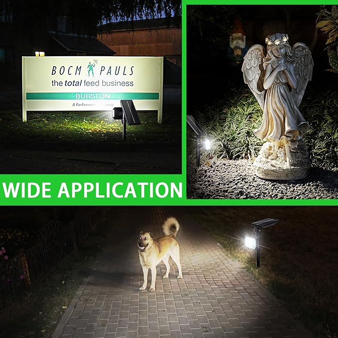 JSOT Solar Spot Lights - 4 Pack Solar Lights Outdoor Waterproof Outdoor Spotlights Landscape Lighting Halloween Light for Garden Yard Tree (Cool Light)