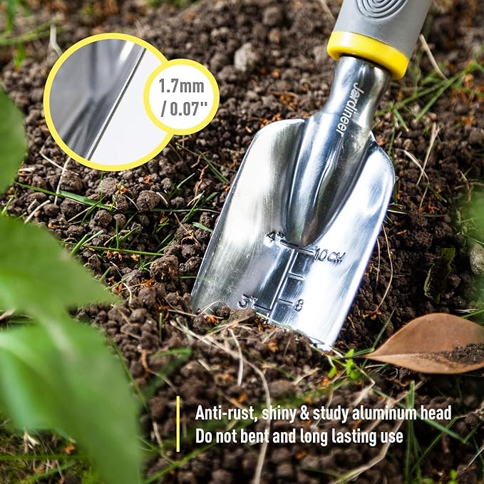 Jardineer Garden Tools Set, 8PCS Heavy Duty Garden Tool Kit with Outdoor Hand Tools, Garden Gloves and Storage Tote Bag, Gardening Tools Gifts for Women and Men