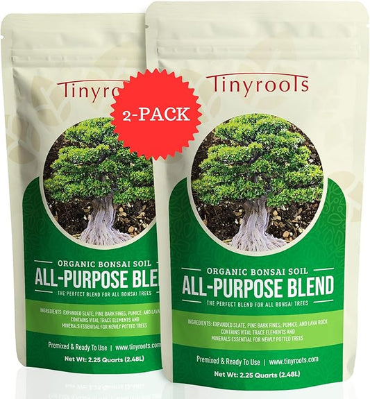 Tinyroots Bonsai Soil Mix - All Purpose Ready to Use Blend for All Varieties of Bonsai Trees, 4.5 Quarts