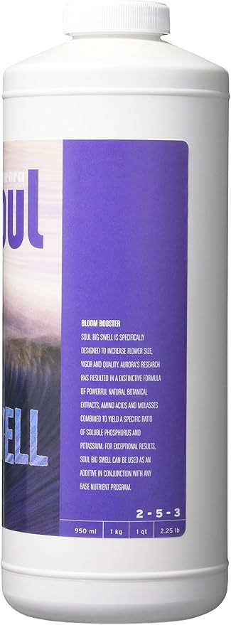 Roots Organics Soul Big Swell, Liquid Fertilizer for Hydroponics and Soil, 2-5-3, 1 Quart, (ROSSBSQ)