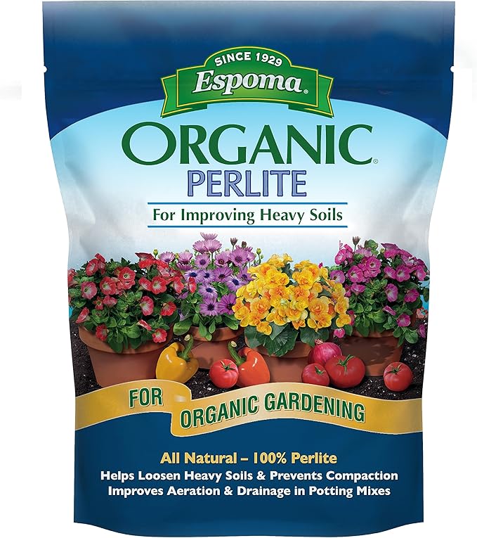 Espoma Organic Perlite; All Natural and Approved for Organic Gardening. Helps Loosen and Aerate Heavy Soils, Prevent Compaction & Promotes Root Growth – Pack of 2
