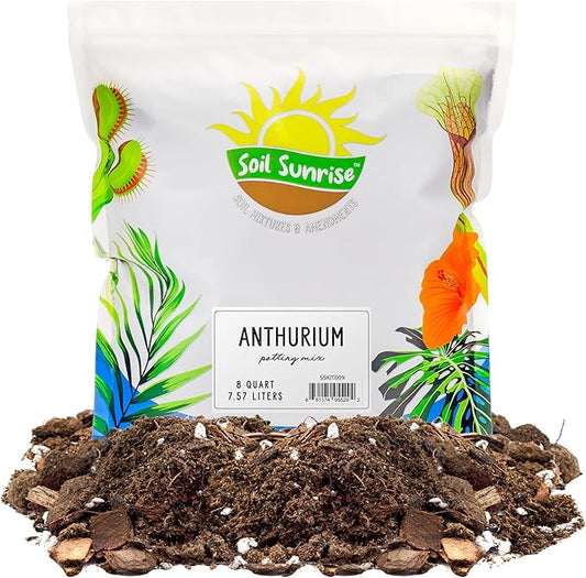 Anthurium Plant Potting Soil Mix (8 Quarts), Indoor Houseplant Custom Blend for Flowering Anthuriums