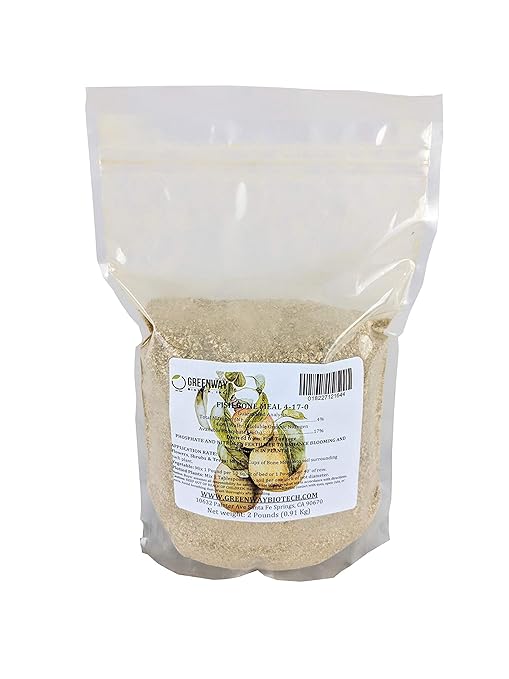 Greenway Biotech Organic Fish Bone Meal Fertilizer 4-17-0 for Home Gardening - Good Source of Calcium and Potassium Promote Roots Growth - Ideal for Flowering Plants, Trees and Shrubs (2 Pounds)