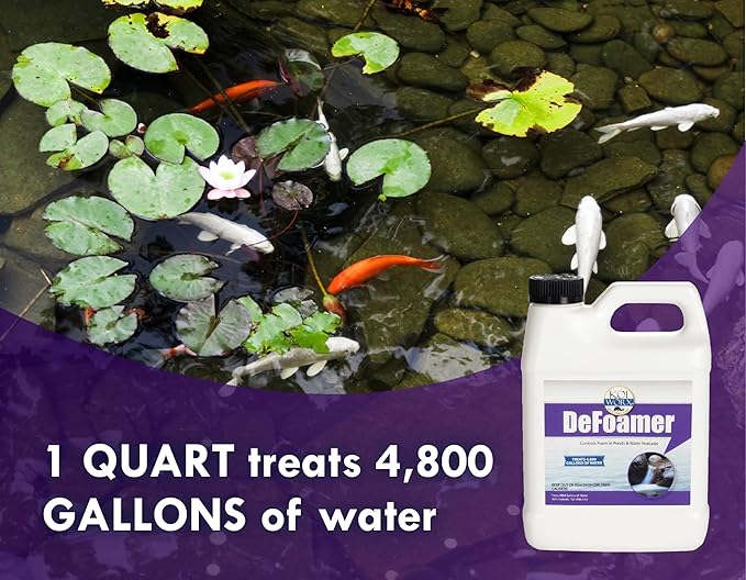 KoiWorx Defoamer - 32oz- Removes Foam from Decorative and Ornamental Ponds, Safe for Koi