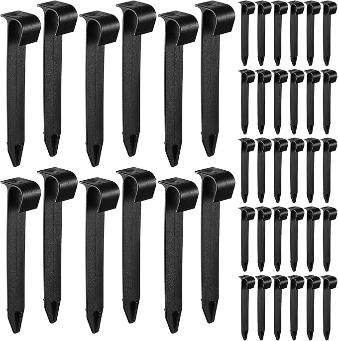 Pangda 100 Pack 1/2 Inch Irrigation Tubing Hold Down Anchor Stakes, 3/4 x 4.33 Inch Drip Tubing, Anchor for Sprinkler Garden Landscaping