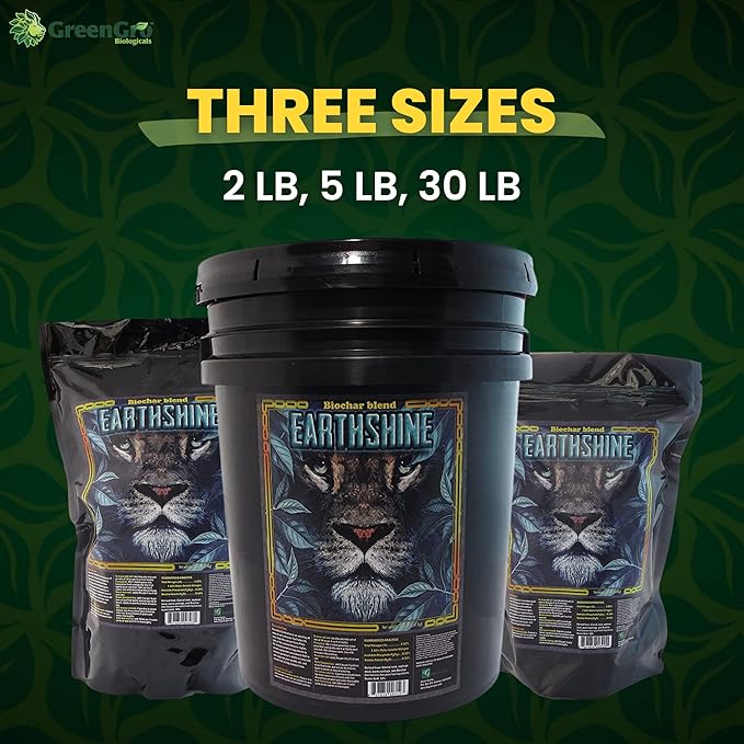 GreenGro Earthshine - Biochar & Humic Acid Blend/Activated Charcoal/Sequesters Carbon/Organic Soil Booster, Top Soil, Plant Food/Compost Tea/Derived from Worm Castings / 30 lb.