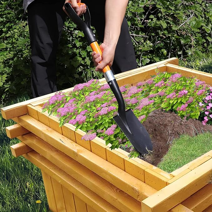 Shovel for Digging 28-inch Small Round Shovel with D-Handle Kids Metal Beach Shovel，Camp Shovel ，Garden Shovel,Gardening Tools Fiberglass Handle