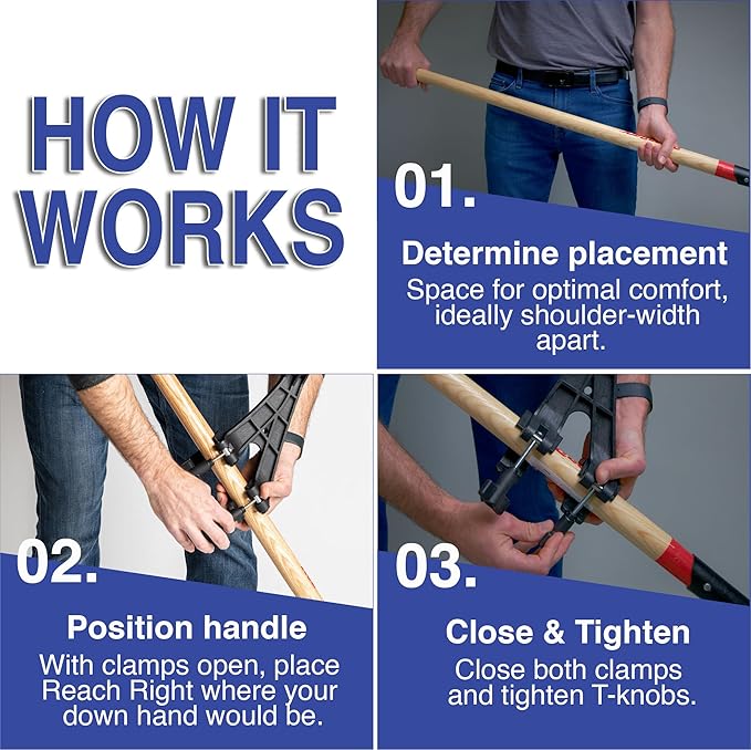 Snow Shovel Back Saving Attachment | Converts Regular Tool to Ergonomic Yard Tool | Handle Attachment for Snow Removal | Fits Snow Shovel for Driveway Ice Shovel for Car and Other Winter Tools