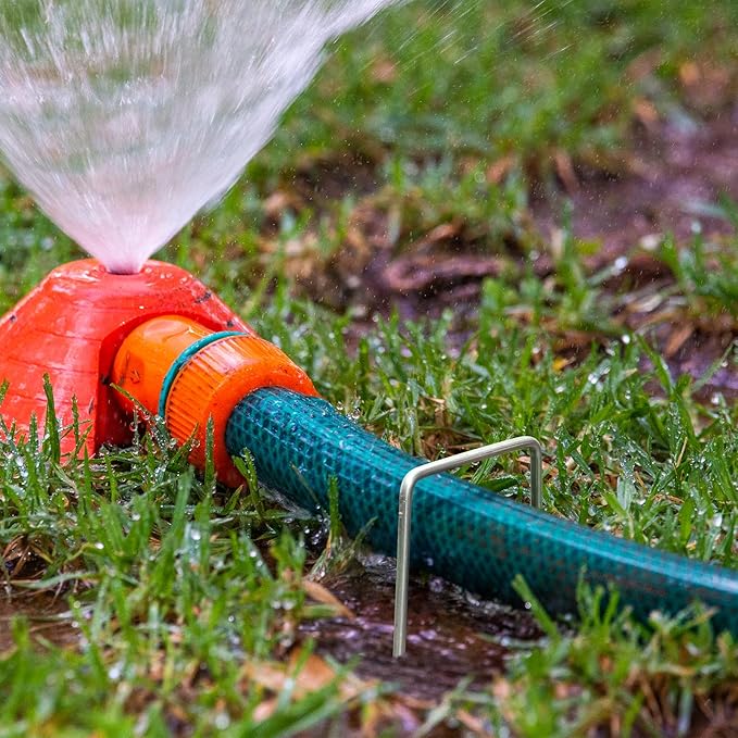 CEWOR 200 Pack Landscape Staples 4 Inches, Galvanized Metal Garden Stakes Landscaping Landscape Fabric Staples Sod Pins for Lawn, Barrier Fabric, Garden Fence, Ground Cover