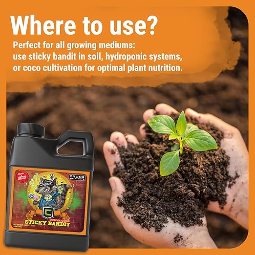 Cronk Nutrients Sticky Bandit Plant Food Carbohydrate – Boost Plants Flavour and Resin Production – Suitable for Soil, Soilless and, Hydroponic – Increase Aroma and Taste, 4L