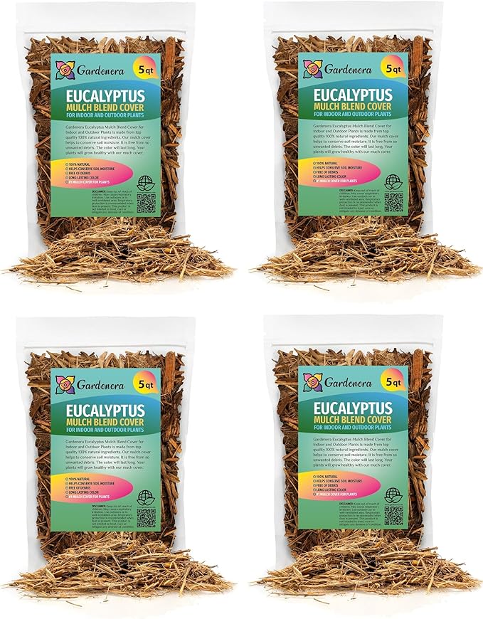 Organic Eucalyptus Mulch - Create an Eco-Friendly Garden with Natural Weed Control - 20 QUARTS