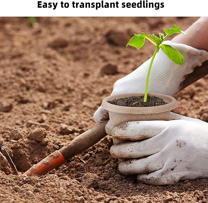 ANGTUO 30 Pcs Peat Pots for Seedlings, 4.33 inch Biodegradable Seed Nursery Pot with Drainage Holes, Seedling Pots Include 20 Labels