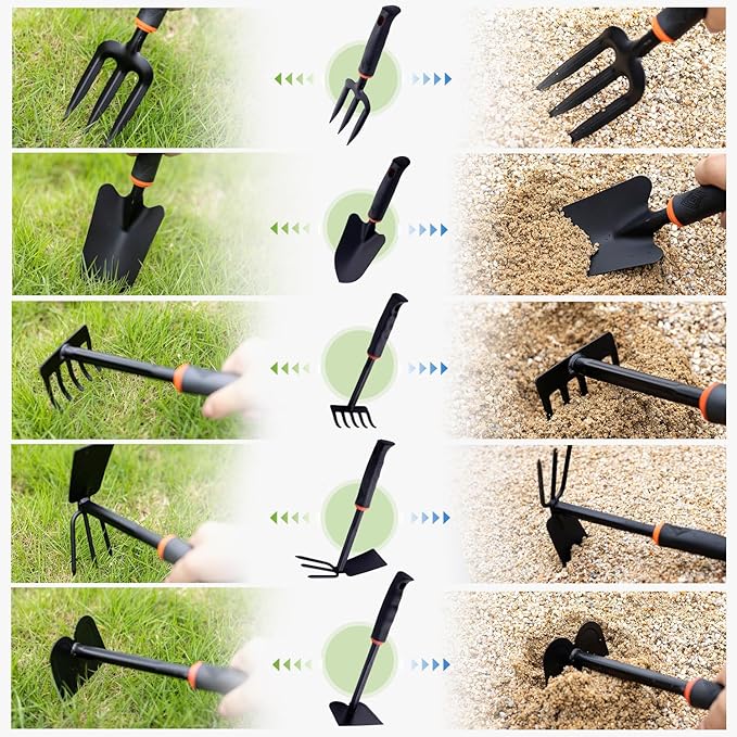 Garden Tool Set,33 Piece Heavy Duty Gardening Tools with Organizer Handbag and Gloves,Extra Hand Tools Kit is Ideal Gardening Gifts for Women and Men