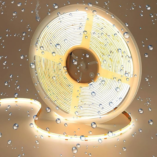 10M/32.8ft 24V COB LED Strip Light Waterproof IP65 Natural White 4000K Uniform Glow 3840LEDs CRI 93+ Flexible LED Tape Lights for DIY Cabinet Bedroom Kitchen Home Decor(No Power Supply)