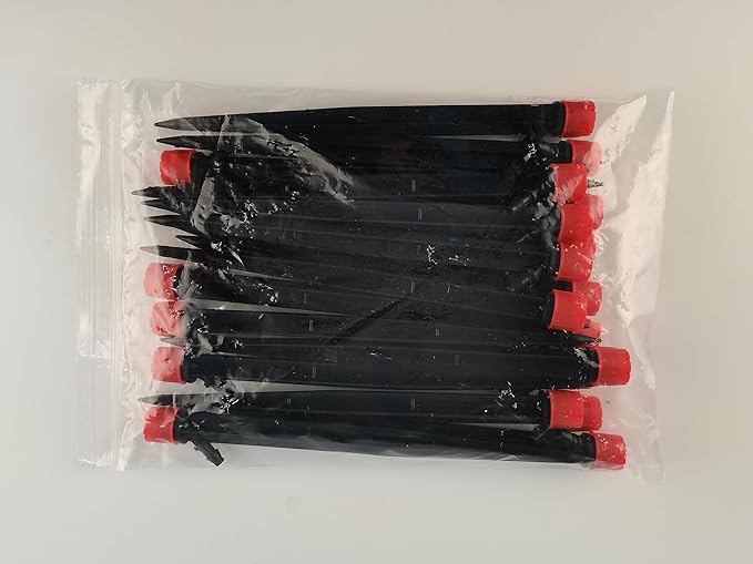 Kalolary 20PCS Drip Emitters for Irrigation, 1/4 Inch Drip Irrigation Emitters Parts 360 Degree Adjustable Water Flow Sprayer with Stake for 4/7mm Tube Micro Drippers System for Lawn Yard Pot (Red)