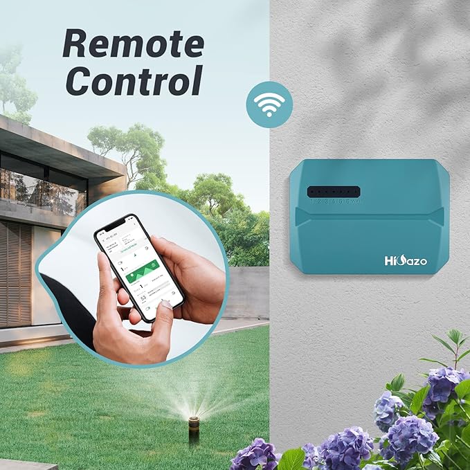 Smart Sprinkelr Controller 6 Zone, WiFi Indoor Irrigation Controller, Free APP, Supports Rain Sensor, Seasonal Adjustment, Automatic/ Manual Watering (HO-SC-6W)