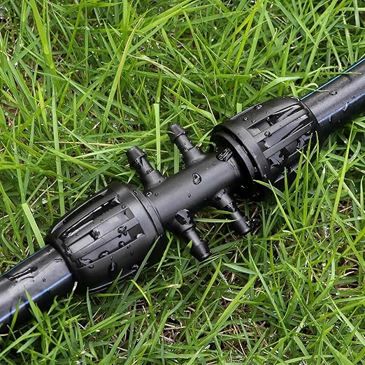 13 Pcs Drip Irrigation Fittings for 1/2 Inch Tubing (1/2" ID x 0.65" OD) to 1/4 Inch Irrigation Tubing, Locked Barbed 1/2" to 1/4" Reducing Tee Connector Drip Line Parts