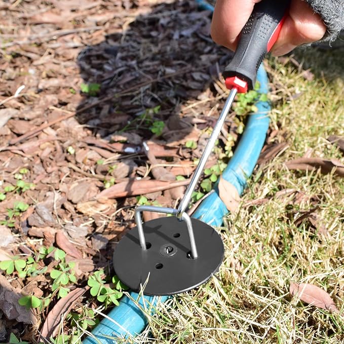 25Pcs Garden Stakes Staples + 25Pcs Gaskets, EUOKOK 6 Inch Lawn Staples 11 Gauge Galvanized U Shaped Landscape Pins Turf Nails Heavy Duty Yard Ground Pins for Weed Barrier Sod Fabric Decorations