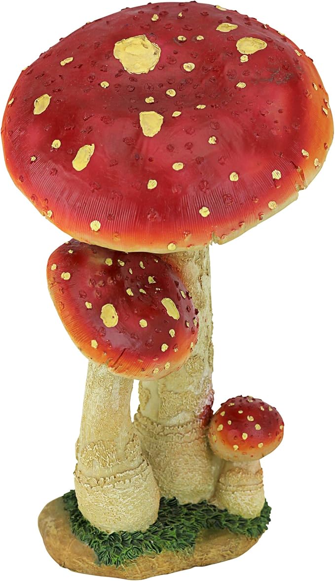Design Toscano Mystic Forest Mushroom Statue: Red