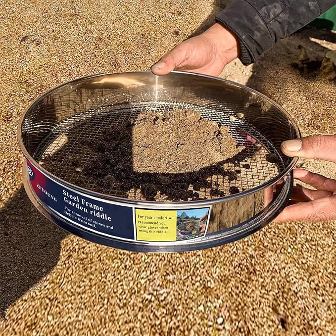 Stainless Steel Mesh Screen 304 1/8" Mesh Mesh -Soil Sifter for Large Gardens to Boost Your Gardening Productivity, Silver
