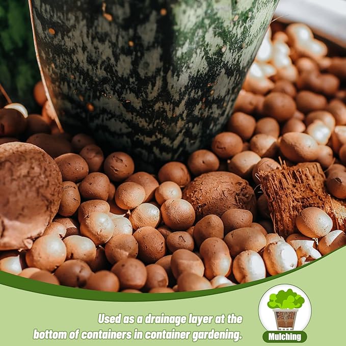 1.1 LB Clay Pebbles Leca Balls for Plants, hydroponic expanded clay pebbles, Ideal for Potted Planter drainage rocks material