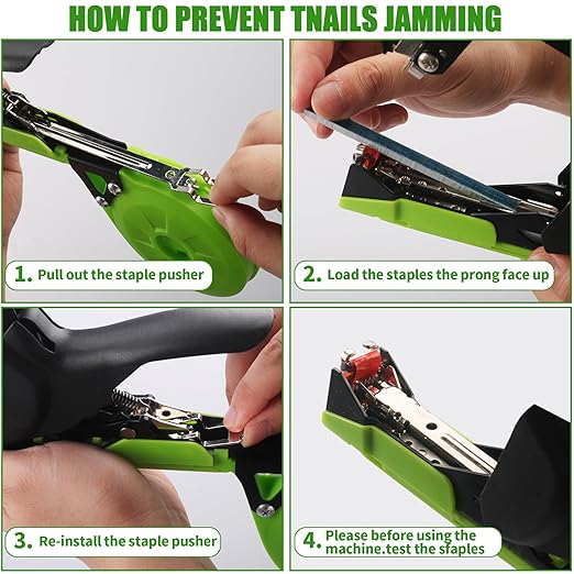 Plant Tying Machine,Handy Plant Binding Tape Tool, Quick Tying Grape Vines, Binding Tomato Vines, Lightweight Plant Tying Tools，More Durable Come with 10000pcs Staples 10 Rolls Tape