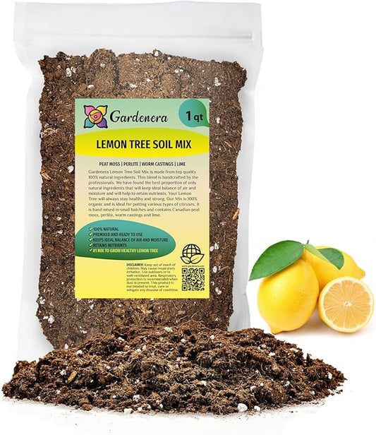 The Ultimate Soil Mix for Perfectly Tangy Citrus Limon Trees - Discover Gardenera's Revolutionary Lemon Tree Potting Mix - [1 Quart Bag]