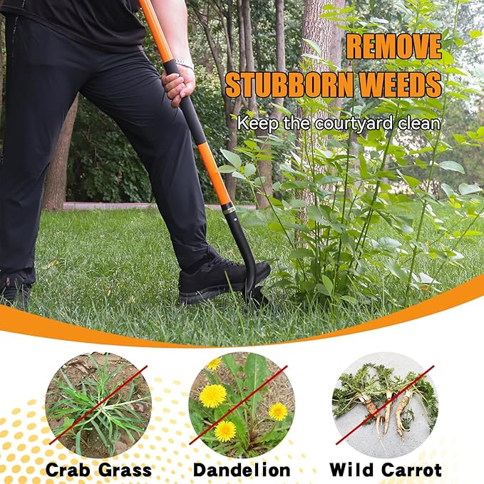 Shovel for Digging,Heavy Duty Garden Shovel,Shovels for Gardening Digging,Spade Shovel with Orange Fiberglass Handle,57 inches