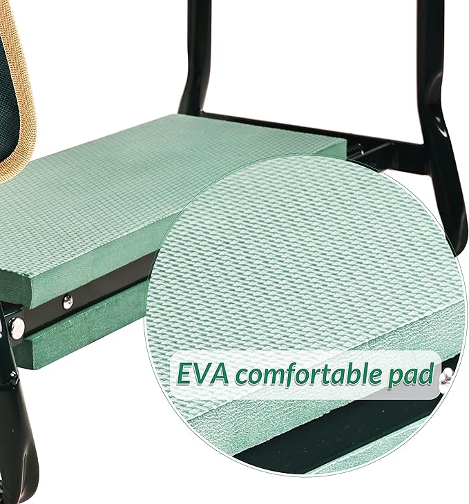 Elevon Portable Garden Kneeler and Seat Heavy Duty Garden Bench with 2 Large Tool Pouches Prevent Knee & Back Pain Folding Sturdy Gardening Tools Gifts for Gardeners