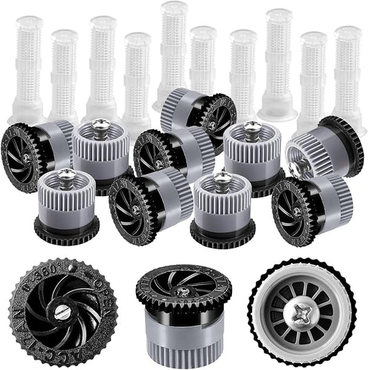 10 Pieces Variable Arc Nozzle, Replacement Pop-up Sprinkler Heads Compatible with Hunter, RainBird, Orbit High Efficiency Pop Up Sprinklers for Garden Lawn Irrigation (17AN)