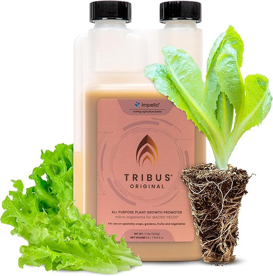 Tribus Organic Microbial Inoculant – Root Booster for Plants, Increases Plant Yield, Root Growth, Flower & Fruit Quality. Bloom Booster. Visible Root Growth in 24Hrs. Liquid Color May Vary. 16.9 oz
