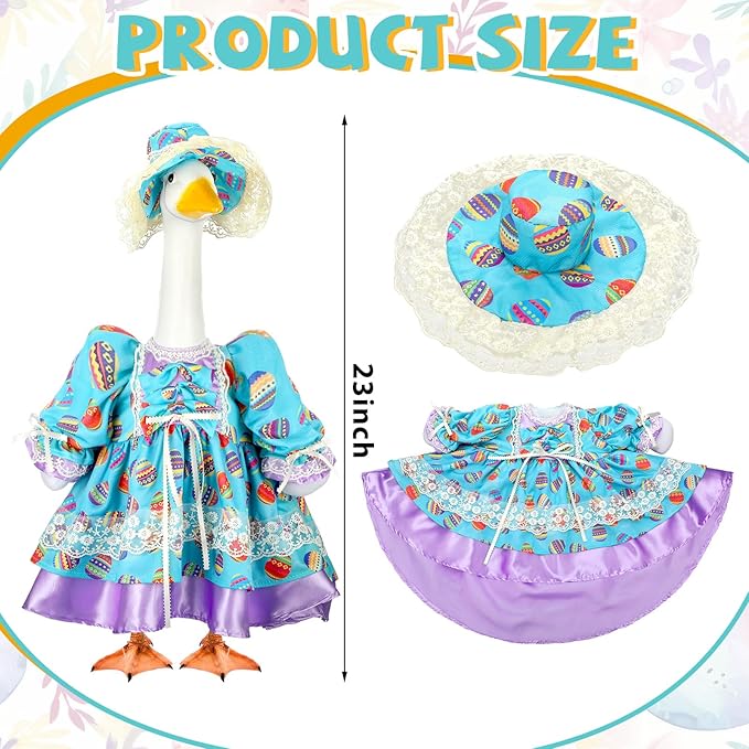 Suzile Easter Goose Outfit Clothes for 23 High Cement for Plastic Lawn Clothing Porch Goose Clothes Lawn Garden Costume