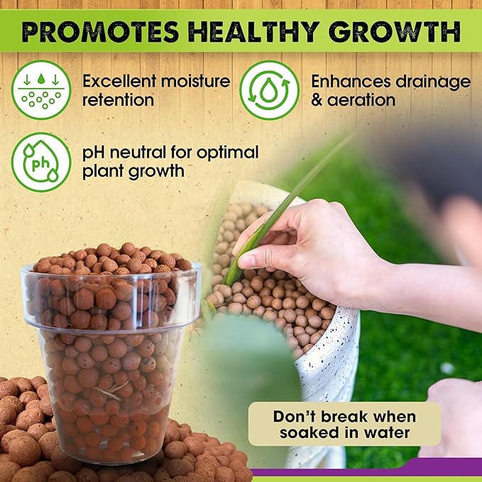 DUSPRO RECYCLE 4 Quarts Clay Pebbles for Plants, 13mm-14mm Leca Balls, Hydroton Clay Pebbles for Indoor Plants, Hydroponic Growing, Plants Drainage, Aquaponics