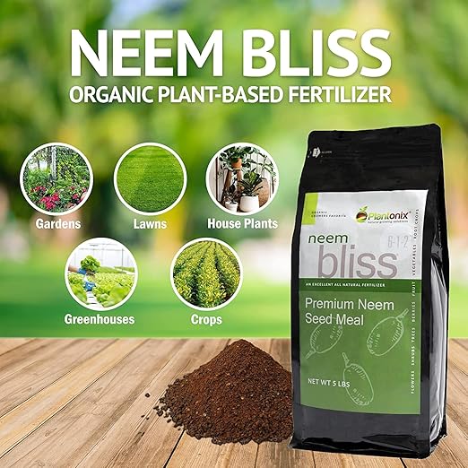 Coco Coir 650gm Bricks (5-Pack) + Neem Bliss (5lbs) - OMRI-Listed Coco Coir & Neem Seed Meal Fertilizer for Plants - All Natural Neem Cake Fertilizer - Organic Coco Coir for Plants, Herbs, Gardening