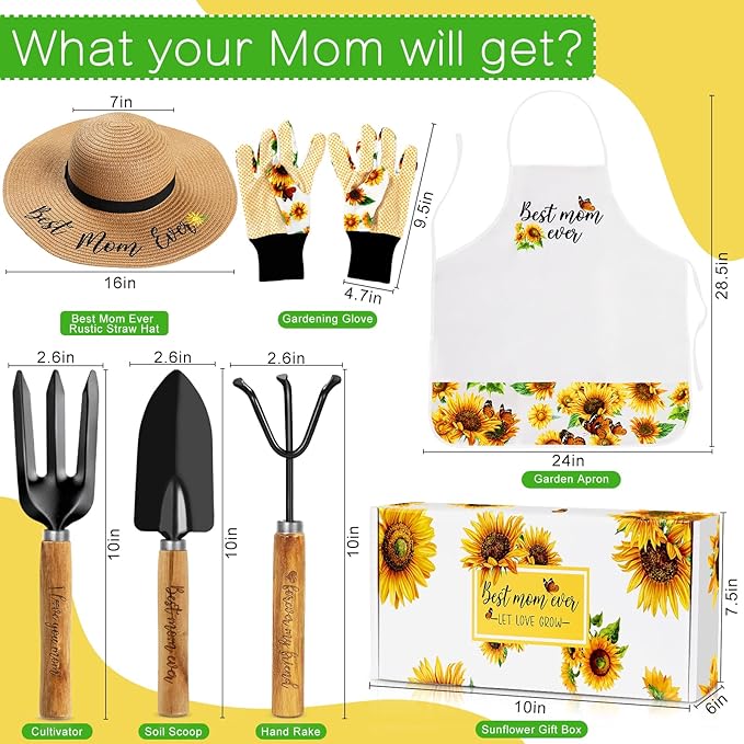 Mom Gifts - Mom Gardening Tools Gifts from Kids - Gardening Gifts for Mom, Garden Stuff Gifts for Plant Lovers Mom, Unique Mom Birthday Gifts for Mom from Daughter Son, Mom
