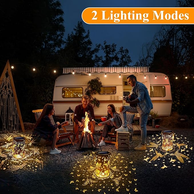 Toodour Solar Lantern Outdoor, Hummingbird Gifts for Women Mom Grandma Hanging Solar Outdoor Lights Waterproof, Hollow Out Retro Metal Hummingbird Lights for Patio, Balcony, Walkway, Yard Decorations