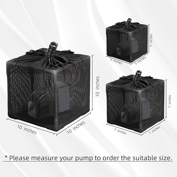 Fineday Pond Filter, Anti-Clogging Cube Outdoor Mesh Water Pump Barrier Bag Box Basket (5 inch)