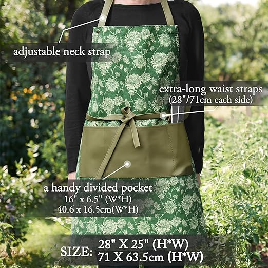 Colwelt Gardening Foam Kneeling Pad Set 3pcs, Gardening Gifts for Women Gardeners, Elegant Pattern Garden Protection Tools Set, Charming Garden Accessories(Extra Thick Kneeling Mat, Apron, Gloves)