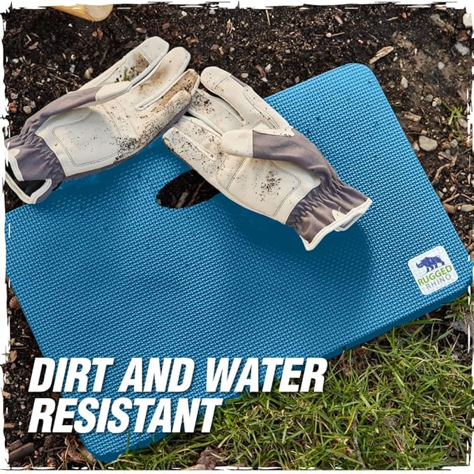 Rugged Rhino Soft Foam Kneeling Pad, Thick Knee Mat Resists Water, Durable Shock Absorbent Pads, Comfortable Strong Rebound, Gardening, Mechanic Tools, Bath Tub Essentials Bright Blue