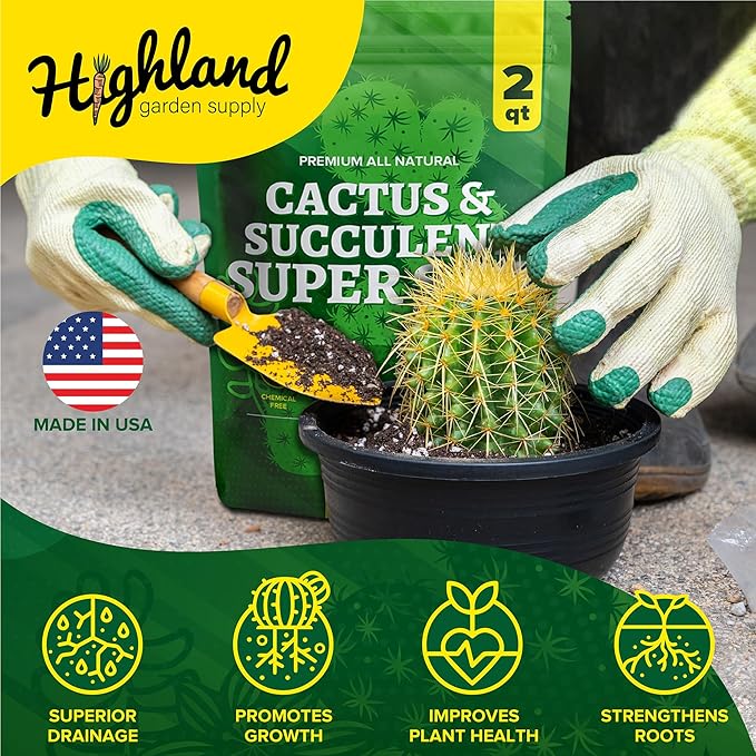 Cactus Soil Potting Mix Succulent Soil Potting Mix for Succulents with Mycorrhizae Indoor Cactus Blend with Mycorrhizal Fungi for Indoor Plants Well Draining Gritty