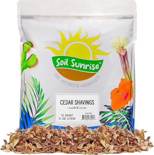 Natural Cedar Shavings Mulch/Bedding (12 Quarts), Garden Mulch and Small Animal Pet Bedding
